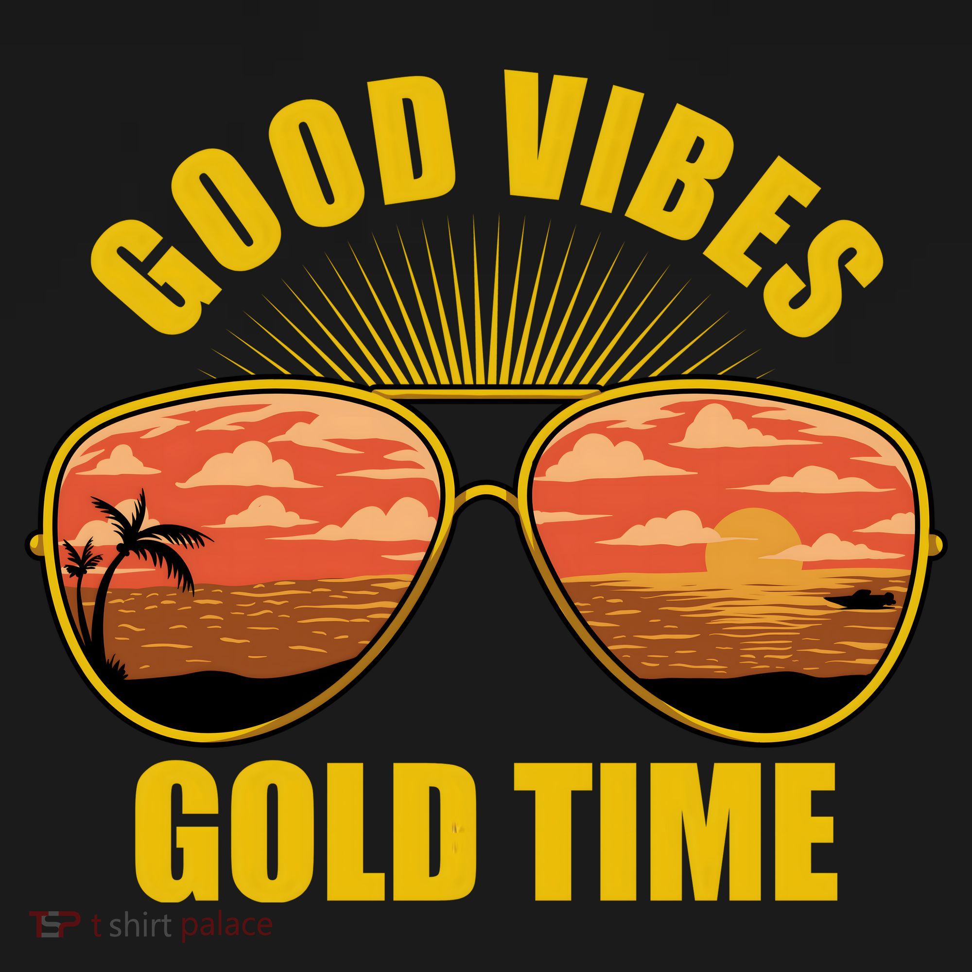 Good Vibes Gold Time Tropical Beach Ornament