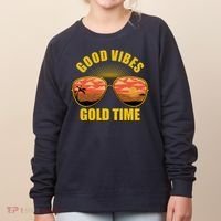 Good Vibes Gold Time Tropical Beach Women's Sweatshirt thumb 0