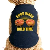 Good Vibes Gold Time Tropical Beach Doggie Tank thumb 0