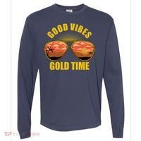 Good Vibes Gold Time Tropical Beach Comfort Colors Heavyweight Long Sleeve T-Shirt thumb 0