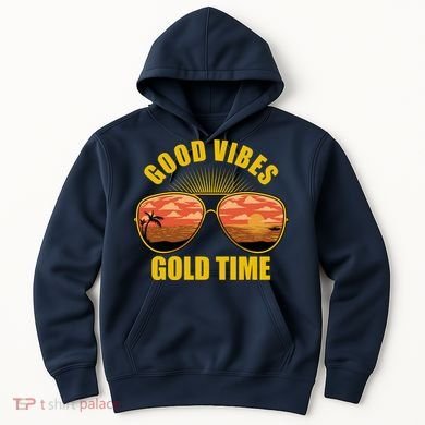 Good Vibes Gold Time Tropical Beach Hoodie