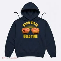 Good Vibes Gold Time Tropical Beach Hoodie thumb 0