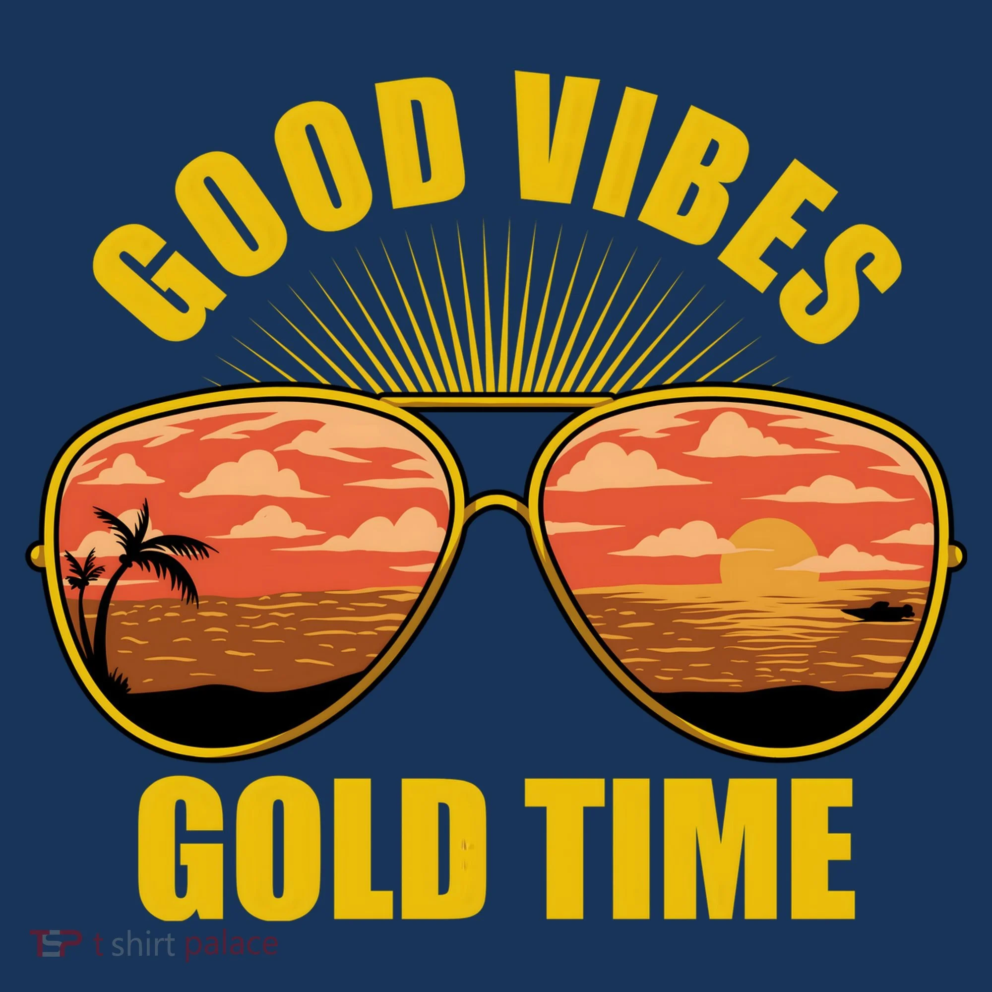 Good Vibes Gold Time Tropical Beach Hoodie