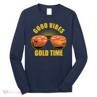 Good Vibes Gold Time Tropical Beach Long Sleeve Shirt thumb 0
