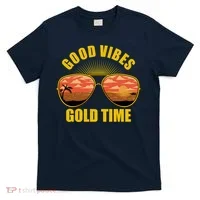 Good Vibes Gold Time Tropical Beach T-Shirt thumb 0