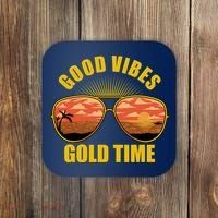 Good Vibes Gold Time Tropical Beach Coaster thumb 0