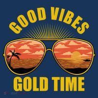 Good Vibes Gold Time Tropical Beach Women's Hoodie thumb 2