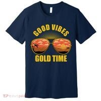 Good Vibes Gold Time Tropical Beach Premium T-Shirt thumb 0
