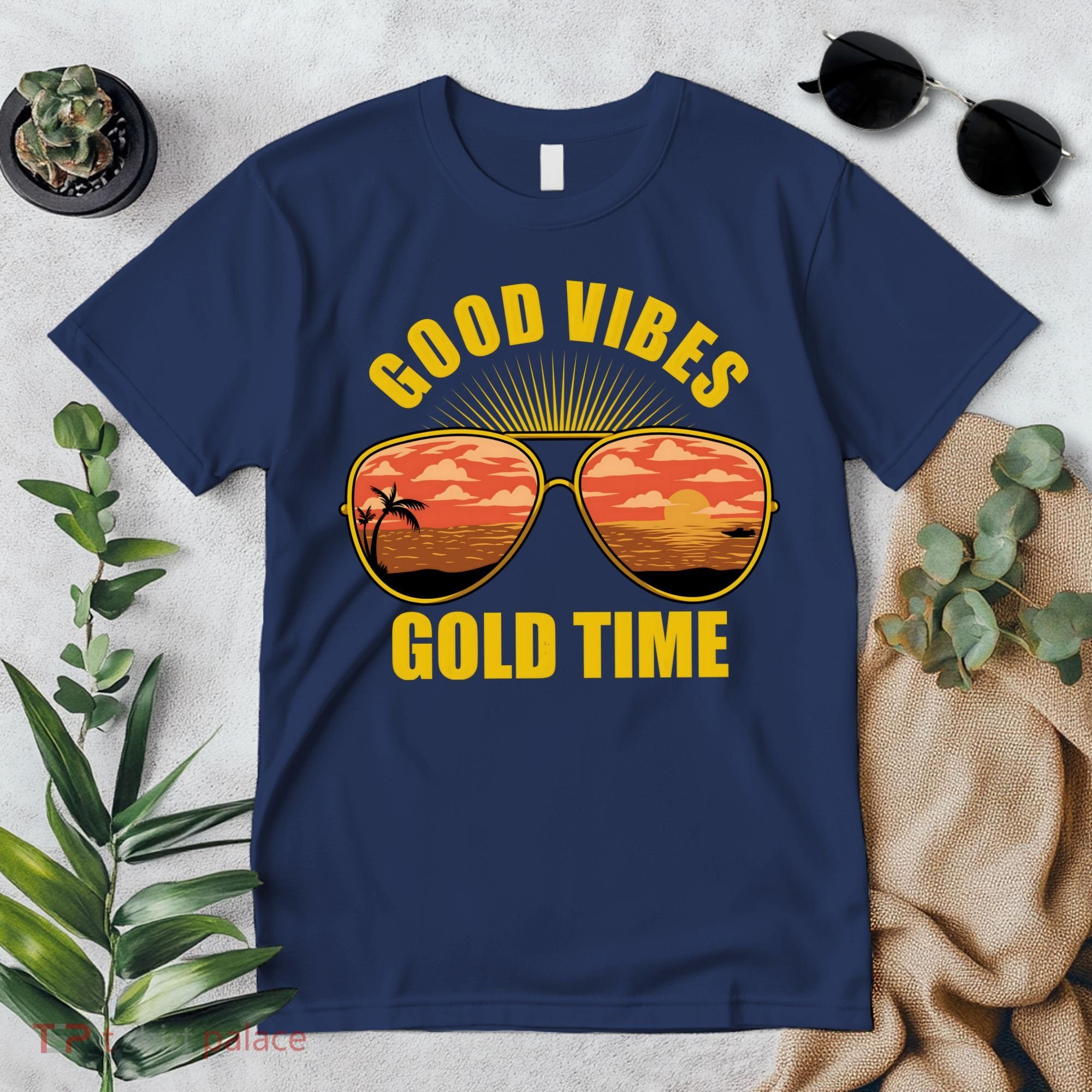 Good Vibes Gold Time Tropical Beach Premium T-Shirt