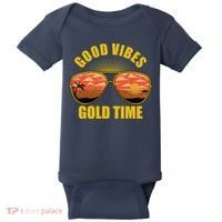 Good Vibes Gold Time Tropical Beach Baby Bodysuit thumb 0