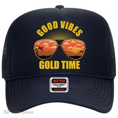 Good Vibes Gold Time Tropical Beach Hat