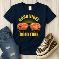 Good Vibes Gold Time Tropical Beach Women's T-Shirt thumb 3