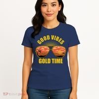 Good Vibes Gold Time Tropical Beach Women's T-Shirt thumb 4