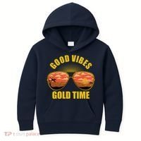 Good Vibes Gold Time Tropical Beach Kids Hoodie thumb 0