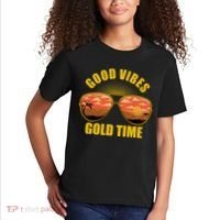 Good Vibes Gold Time Tropical Beach Kids T-Shirt thumb 2