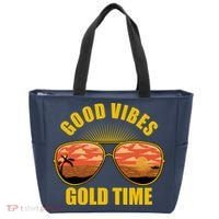 Good Vibes Gold Time Tropical Beach Tote Bag thumb 0