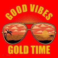 Good Vibes Gold Time Tropical Beach Santa Hat thumb 1