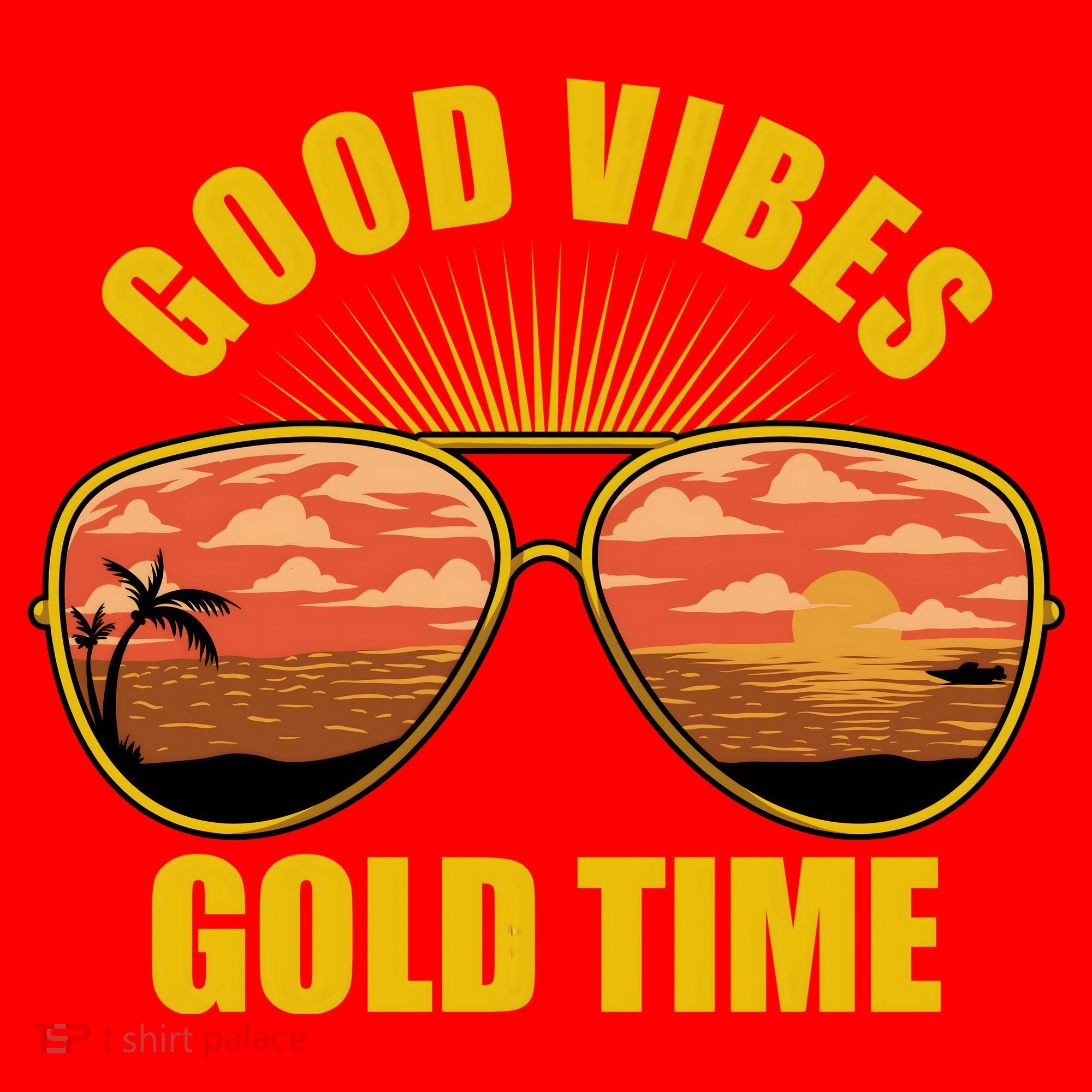 Good Vibes Gold Time Tropical Beach Santa Hat