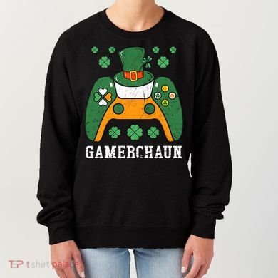 Gamerchaun Video Game St Patrick's Day Gamer Game Controller Women's Sweatshirt