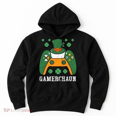 Gamerchaun Video Game St Patrick's Day Gamer Game Controller Hoodie