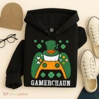 Gamerchaun Video Game St Patrick's Day Gamer Game Controller Hoodie thumb 4