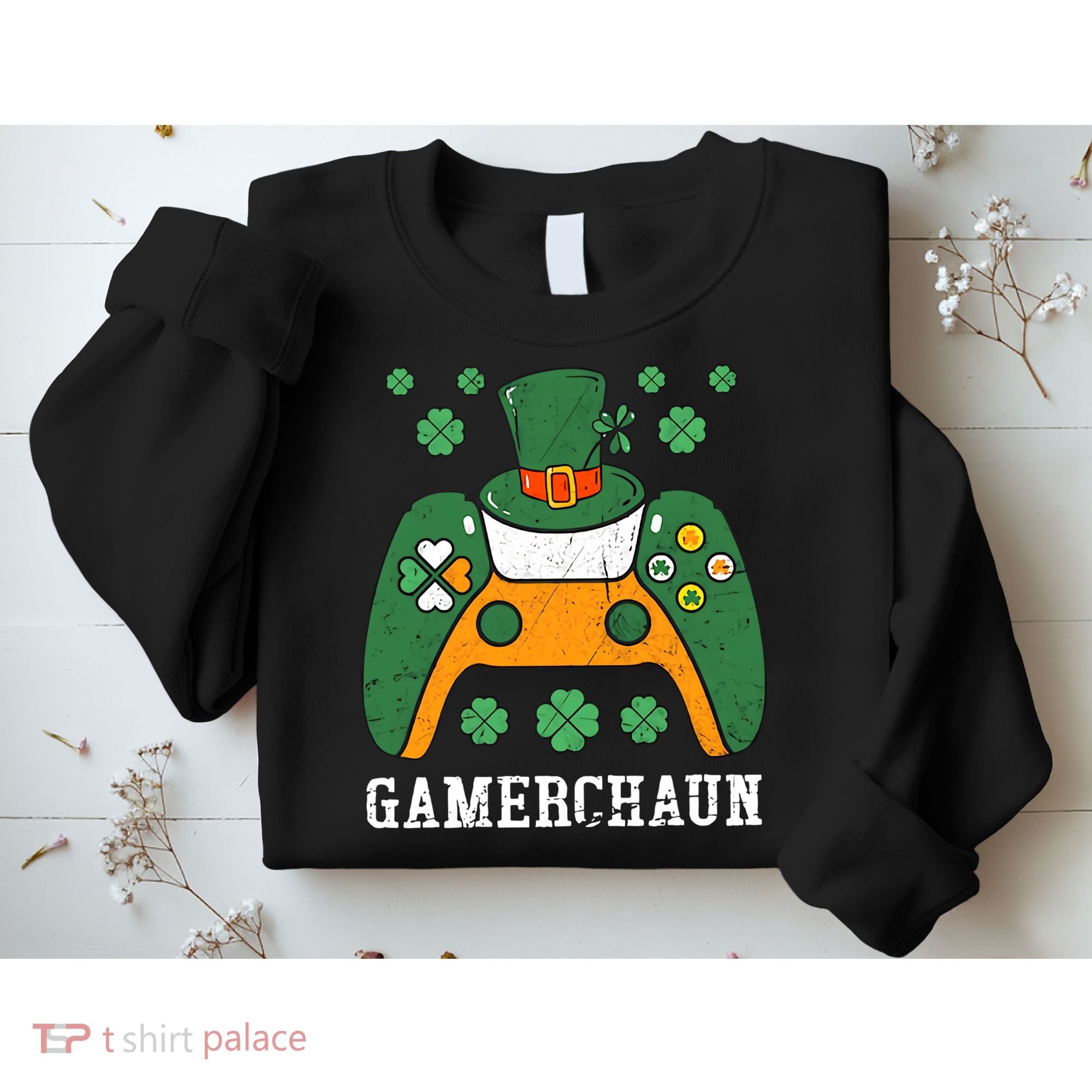 Gamerchaun Video Game St Patrick's Day Gamer Game Controller Sweatshirt