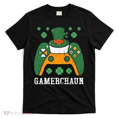 Gamerchaun Video Game St Patrick's Day Gamer Game Controller T-Shirt