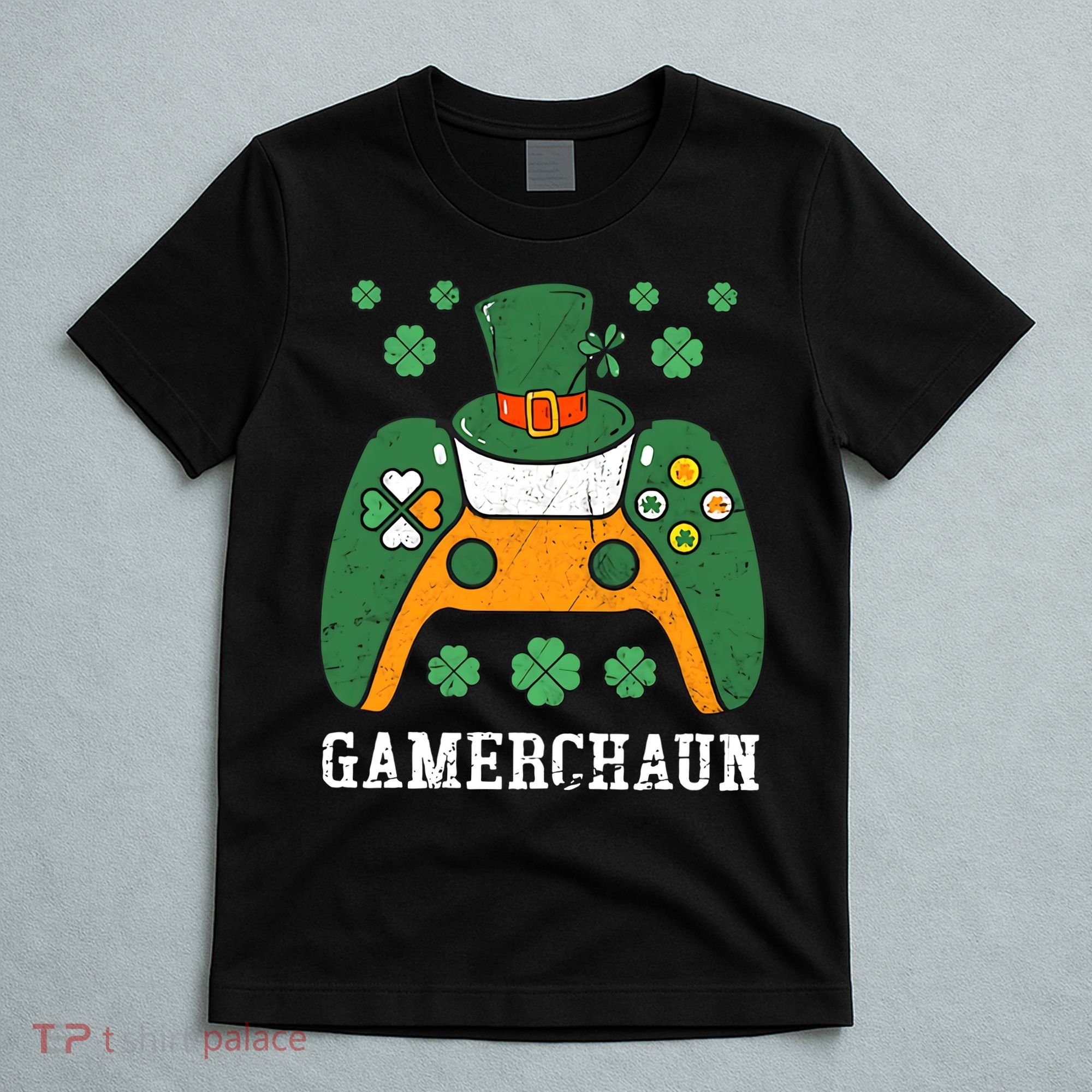 Gamerchaun Video Game St Patrick's Day Gamer Game Controller T-Shirt
