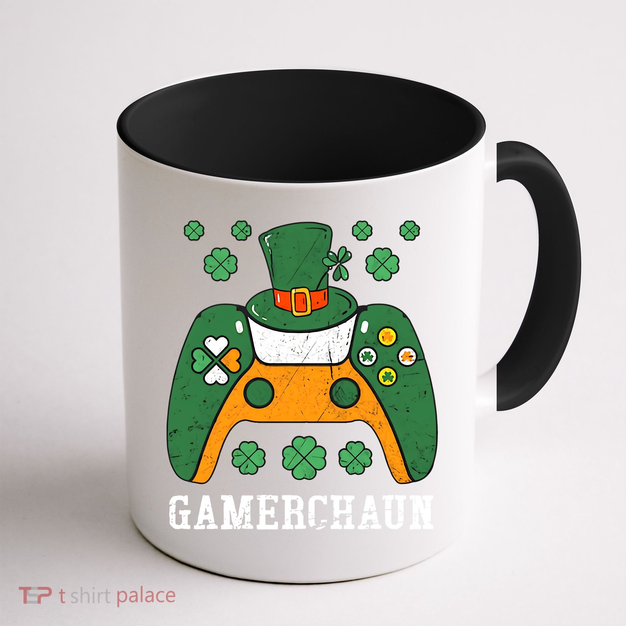 Gamerchaun Video Game St Patrick's Day Gamer Game Controller Coffee Mug