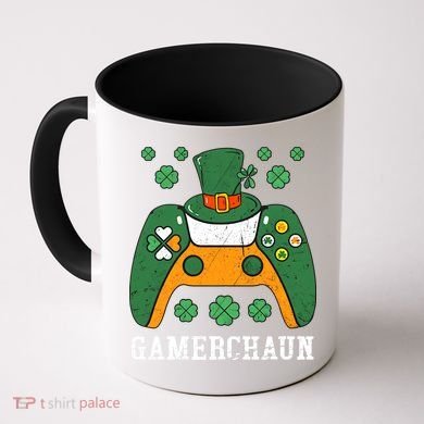 Gamerchaun Video Game St Patrick's Day Gamer Game Controller Coffee Mug