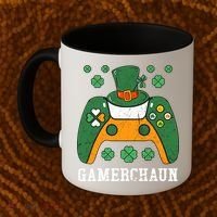 Gamerchaun Video Game St Patrick's Day Gamer Game Controller Coffee Mug thumb 2