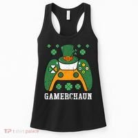 Gamerchaun Video Game St Patrick's Day Gamer Game Controller Women's Tank Top thumb 0