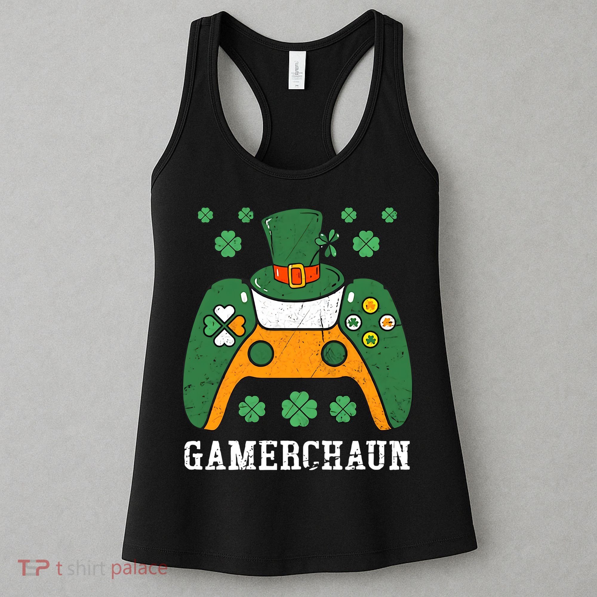Gamerchaun Video Game St Patrick's Day Gamer Game Controller Women's Tank Top