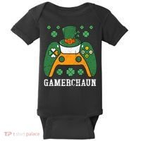 Gamerchaun Video Game St Patrick's Day Gamer Game Controller Baby Bodysuit thumb 0