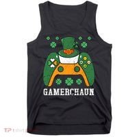 Gamerchaun Video Game St Patrick's Day Gamer Game Controller Tank Top thumb 0