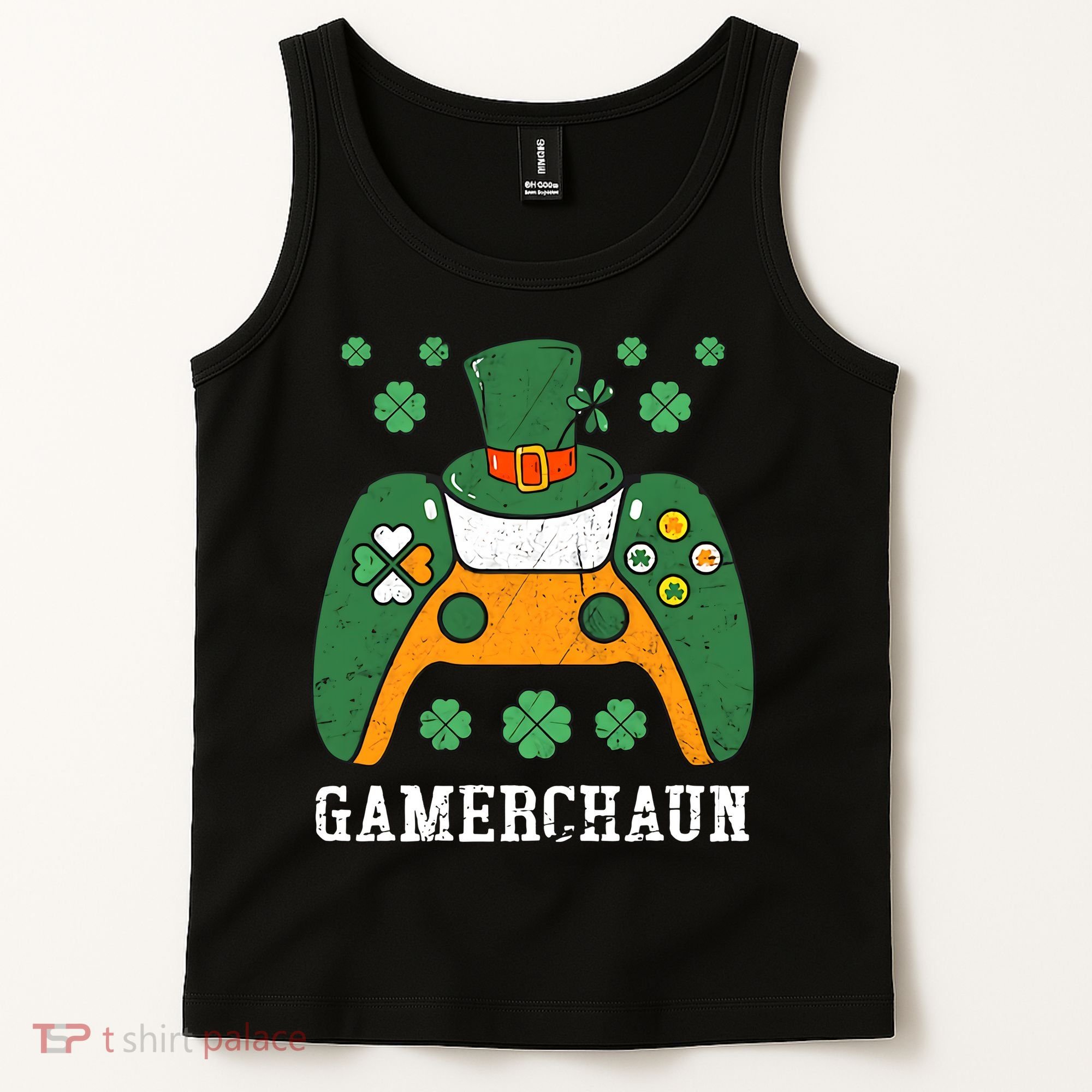 Gamerchaun Video Game St Patrick's Day Gamer Game Controller Tank Top