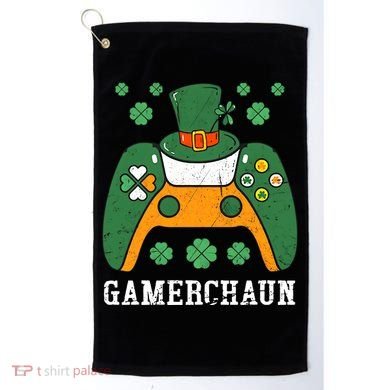 Gamerchaun Video Game St Patrick's Day Gamer Game Controller Golf Towel