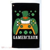 Gamerchaun Video Game St Patrick's Day Gamer Game Controller Golf Towel thumb 0