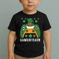 Gamerchaun Video Game St Patrick's Day Gamer Game Controller Toddler T-Shirt thumb 2