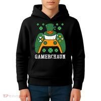 Gamerchaun Video Game St Patrick's Day Gamer Game Controller Kids Hoodie thumb 4