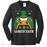 Gamerchaun Video Game St Patrick's Day Gamer Game Controller Kids Long Sleeve Shirt thumb 0