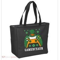Gamerchaun Video Game St Patrick's Day Gamer Game Controller Tote Bag thumb 2