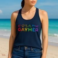 Gaymer Video Game LGBT Heartbeat Gamer Pride Month Women's Tank Top thumb 2