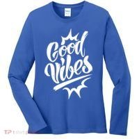 Good Vibes Motivational Quote Women's Long Sleeve Shirt thumb 0