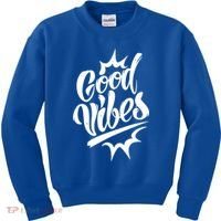 Good Vibes Motivational Quote Kids Sweatshirt thumb 0