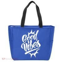 Good Vibes Motivational Quote Tote Bag thumb 0