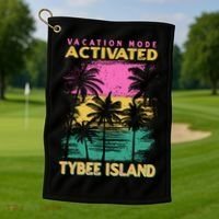 Georgia Vacation Mode Activated Tybee Island Gift Golf Towel thumb 1