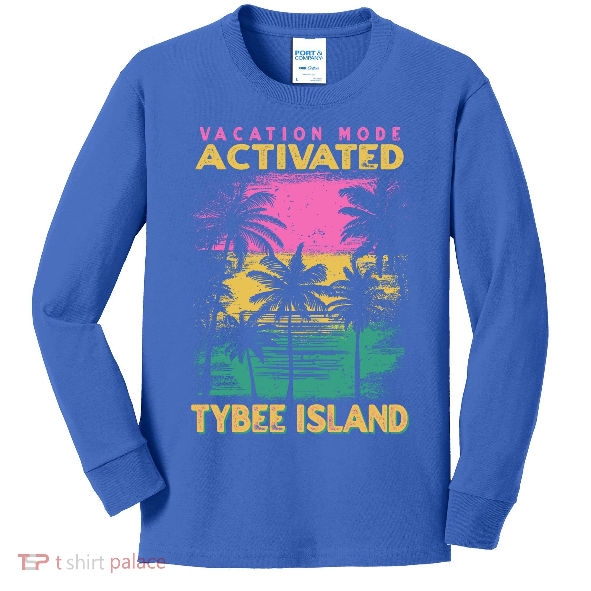 Georgia Vacation Mode Activated Tybee Island Gift Kids Long Sleeve Shirt