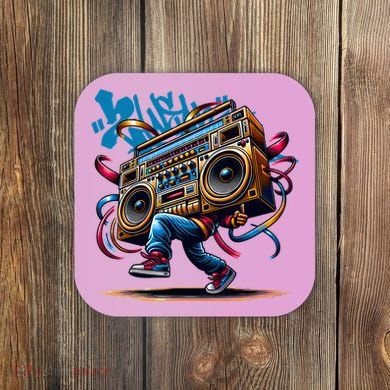 Graffiti Vibes: My GenerationS Boombox Beats Coaster