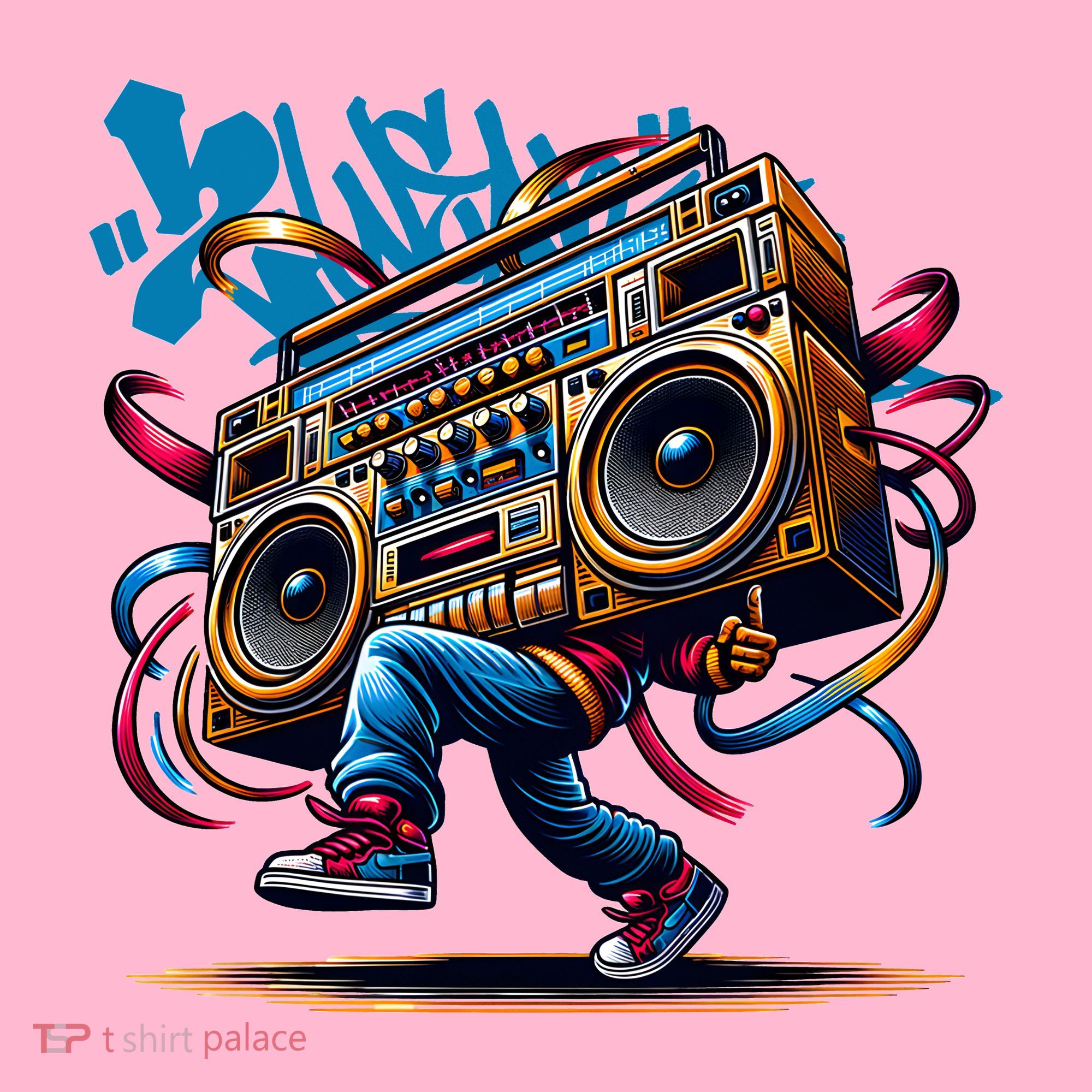 Graffiti Vibes: My GenerationS Boombox Beats Coaster